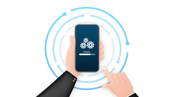 Mise à jour du logiciel système, mise à jour des données ou synchronisation avec la barre de progression à l'écran. Graphiques de mouvement — Video