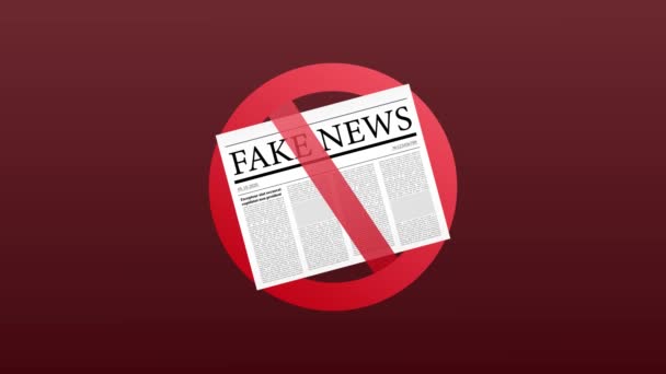 Fake News realistische Zeitung auf weißem Hintergrund. Bewegungsgrafik — Stockvideo