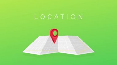 Şehir haritasında GPS navigatör işaretçisi, bir yerden diğerine.