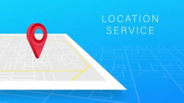 Şehir haritasında GPS navigatör işaretçisi, bir yerden diğerine.
