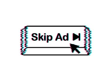 Beyaz arkaplanda izole edilmiş reklam web simgesini atla. Arıza simgesi. Stok vektör illüstrasyonu.