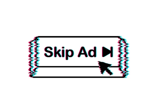 Přeskočit webovou ikonu reklamy izolovanou na bílém pozadí. Ikona závady. Skladový vektorový obrázek. — Stockový vektor