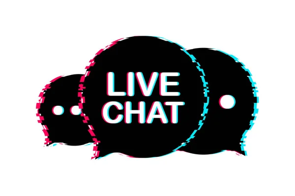 Live-Chat, tolles Design für jeden Zweck. Knopf auf weißem Hintergrund. Website-Vektor-Symbol. Pannen-Symbol. — Stockvektor