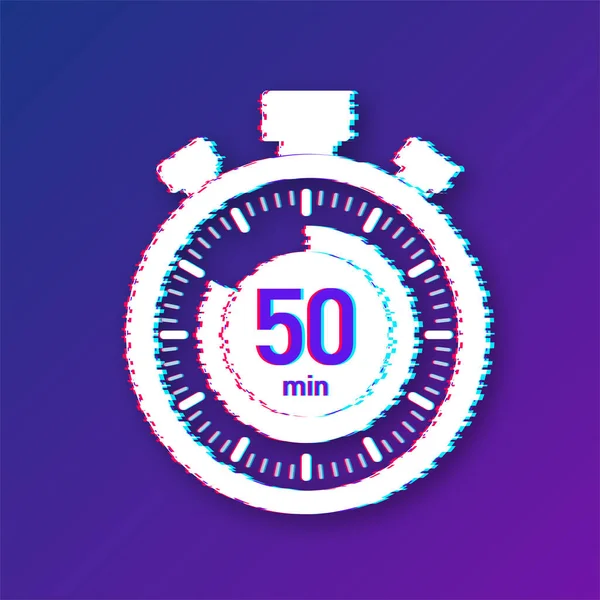 Το 50 λεπτά, stopwatch διάνυσμα εικονίδιο δυσλειτουργία. Εικονίδιο χρονόμετρο σε επίπεδη στυλ, χρονόμετρο στο φόντο χρώμα. Εικονογράφηση διανύσματος. — Διανυσματικό Αρχείο