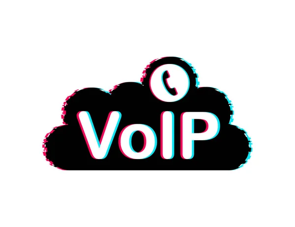 VoIP-Technologie, Voice over IP. Fehlanzeige. Banner mit Internetaufrufen. Vektorillustration. Vektorillustration. — Stockvektor