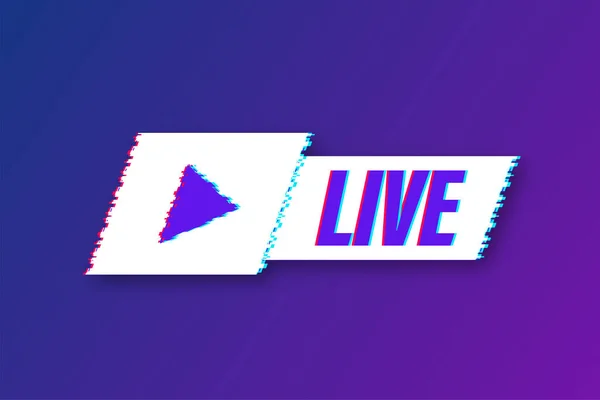 Livestreaming-Logo. Fehlanzeige. Stream-Schnittstelle. Vektoraktiendarstellung. — Stockvektor