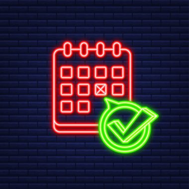 Neon Calender Icon Free Vector Eps Cdr Ai Svg Vector Illustration Graphic Art