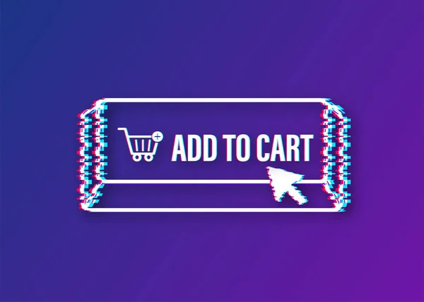 Add to cart glitch icon. Shopping Cart icon. Vector stock illustration. — Stock Vector
