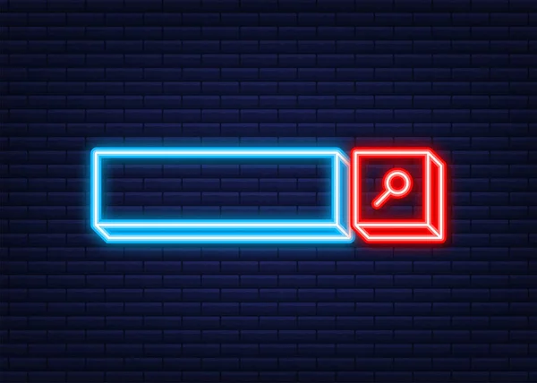 Zoekbalk pictogram, set van zoekvakken ui template geïsoleerd op witte achtergrond. Neon icoon. Vectorillustratie. — Stockvector