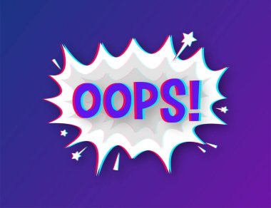 Yazılı komik konuşma baloncukları. Arıza simgesi. Sembol, etiket, özel teklif etiketi, reklam rozeti. Vektör stok illüstrasyonu.