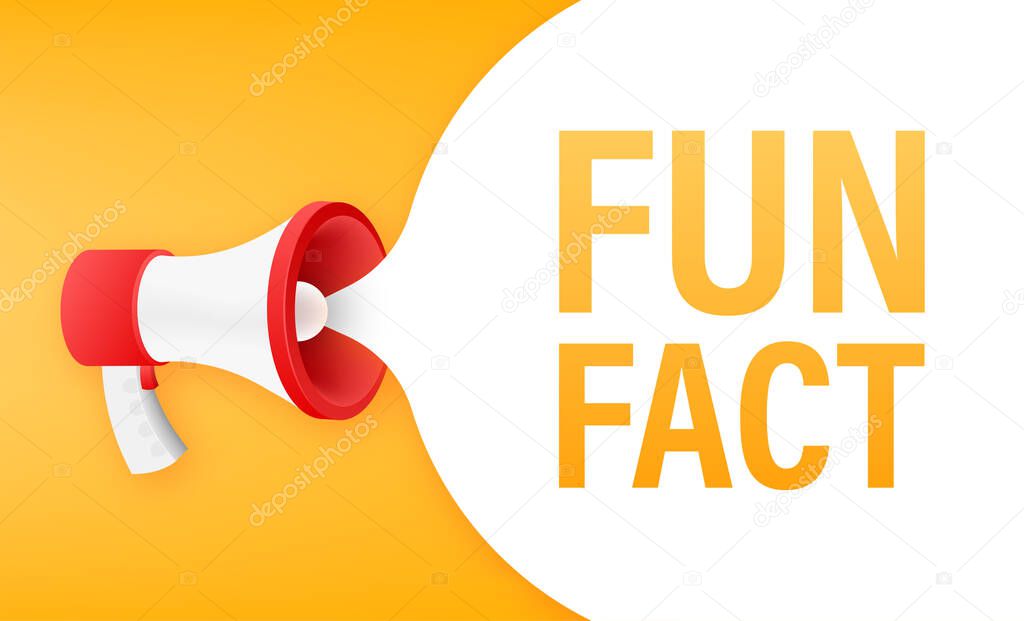 Megaphone banner - Fun fact. Vector stock illustration.