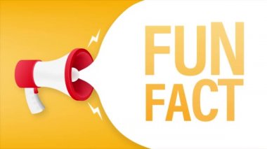 Eğlenceli bir gerçeği olan megafon etiketi. Megafon bayrağı. Hareket grafikleri