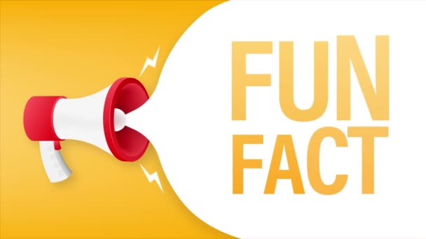 Megaphone label with fun fact. Megaphone banner. Motion graphics — Stock Video