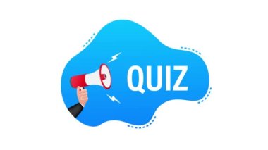 Sınav ile megafon etiketi. Megafon bayrağı. Hareket grafikleri