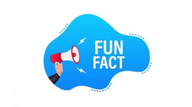 Eğlenceli bir gerçeği olan megafon etiketi. Megafon bayrağı. Hareket grafikleri