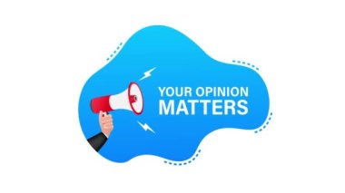 Megafon El, mesajlı iş konsepti. Fikrin önemli. Hareket grafikleri