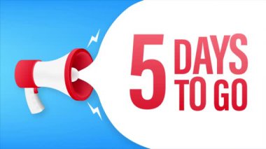 Erkek eli megafon tutuyor ve konuşma baloncuğuna 5 gün kaldı. Hareket grafikleri