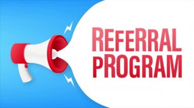 Yönlendirme programlı megafon etiketi. Megafon bayrağı. Hareket grafikleri