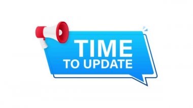 El Tutma Megafonu ve güncelleme zamanı. Megafon bayrağı. Hareket grafikleri