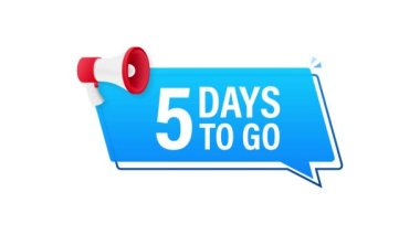 Erkek eli megafon tutuyor ve konuşma baloncuğuna 5 gün kaldı. Hareket grafikleri