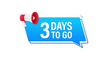 Erkek el megafonu tutuyor ve konuşma baloncuğu için 3 günü var. Hareket grafikleri