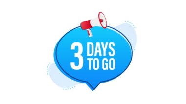 Erkek el megafonu tutuyor ve konuşma baloncuğu için 3 günü var. Hareket grafikleri