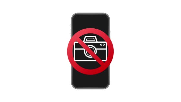 No photo, great design for any purposes. Camera icon. Warning icon. Motion graphics — Stock Video