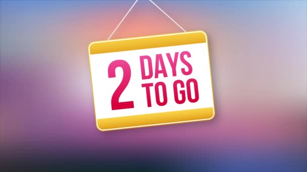 2 Days to go. Door sign icon. Time icon. Count time sale. Motion graphics — Stock Video