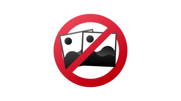 No photo, great design for any purposes. Camera icon. Warning icon. Motion graphics — Stock Video