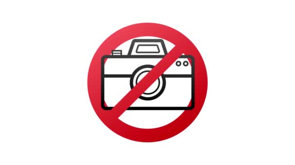 No photo, great design for any purposes. Camera icon. Warning icon. Motion graphics — Stock Video