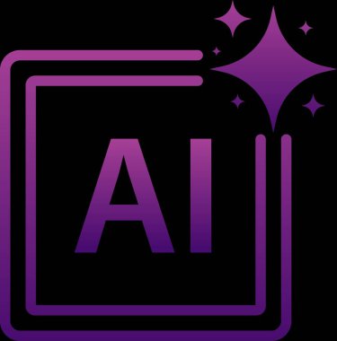 Yapay zeka - yapay zeka - farklı şekiller gösteren logolar ve pırıl pırıl temiz bir etki