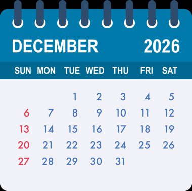 Aralık 2026 takviminde aylar, günler ve planlama tarihleri gösteriliyor