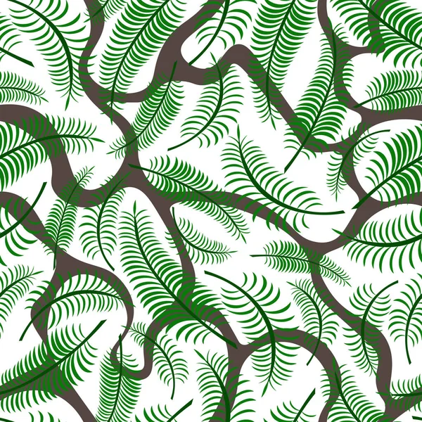 Тропические Листья Абстрактном Фоне Цветочный Бесшовный Рисунок Вектор — стоковый вектор