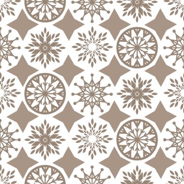 Ornamental pattern in retro style, white background. Seamless pattern, vector.
