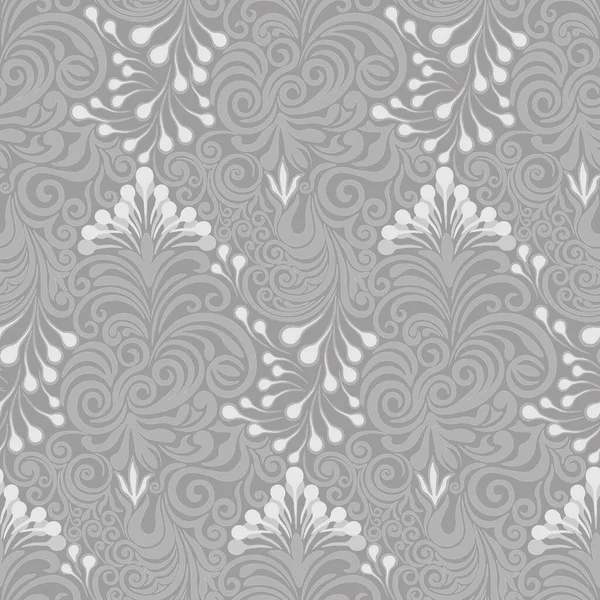 灰色背景上的达摩风格图案 无缝图案 — 图库矢量图片