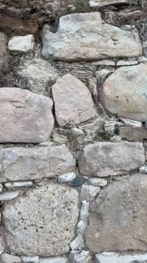 Taş duvar videosu, dokulu arkaplan.