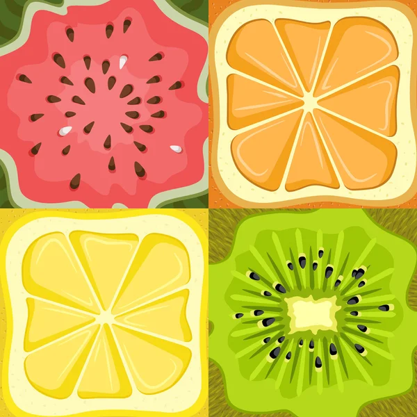 Reihe von Früchten — Stockvektor