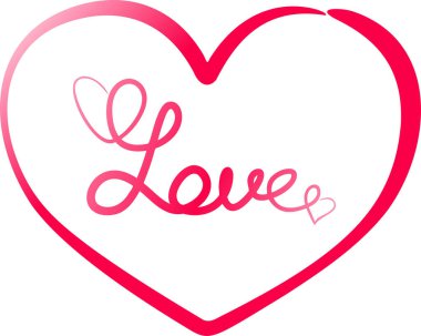 kırmızı kelime aşk kalp el yazısıyla