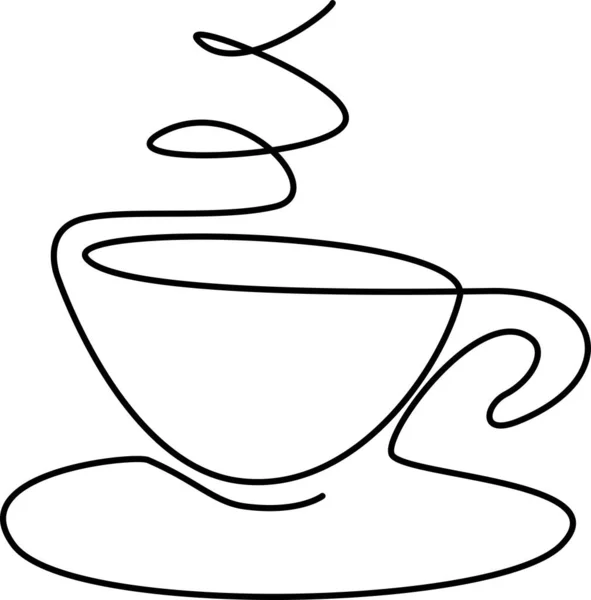 Taza de café una línea continua — Archivo Imágenes Vectoriales