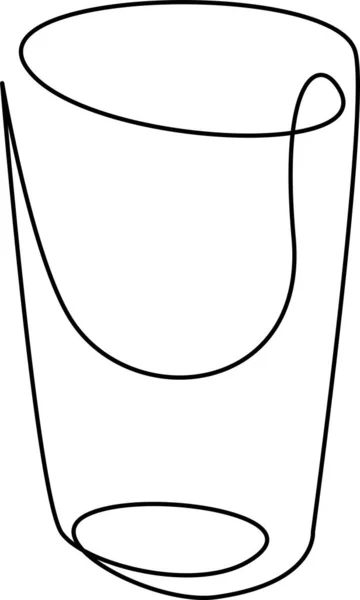水杯轮廓黑色连续 — 图库矢量图片