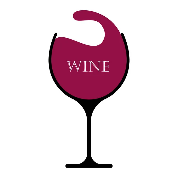 赤ワイン、スプラッシュ、フラットスタイルのガラス — ストックベクタ