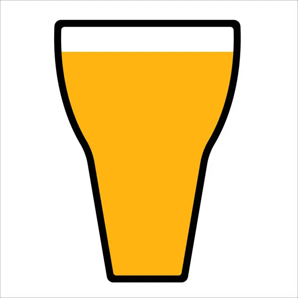 Glas för öl eller cocktail, eller lemonad. Platt stil ikon på vitt. Vektorillustration — Stock vektor