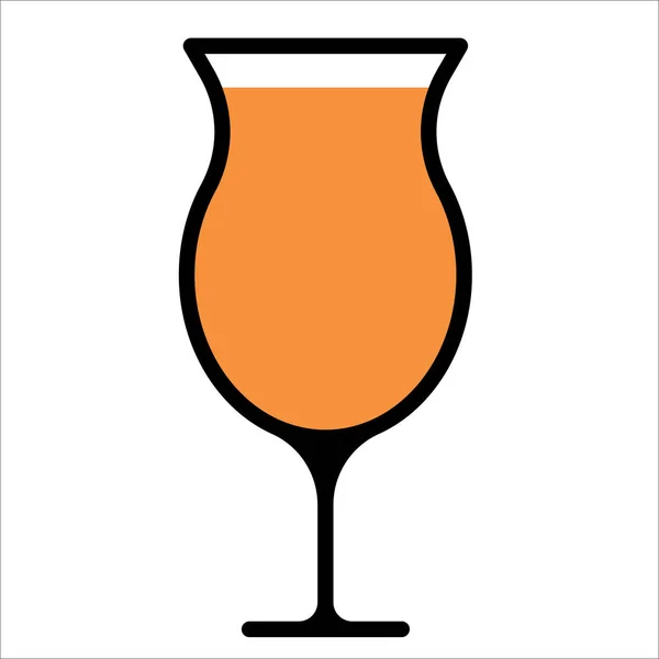 Икона коктейля. Коктейльный бокал с напитком. Плоский стиль. Векторная иллюстрация. — стоковый вектор