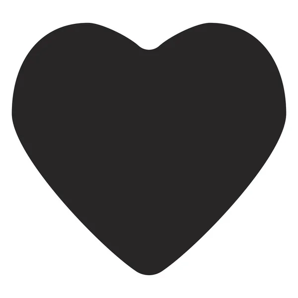 Corazón Negro Estilo Plano Forma Simple Icono — Archivo Imágenes Vectoriales