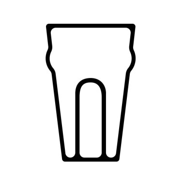 Bira için bardak. Yarım litre bira. Düz camlı siyah siluet.