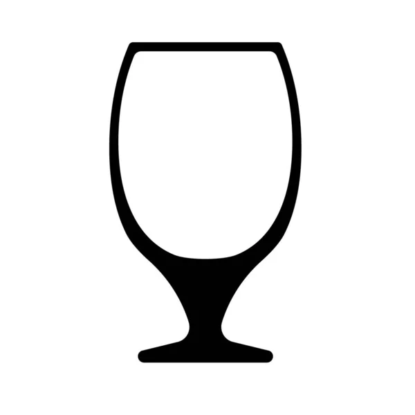 Glas för alkohol. Ölglas på ett tunt ben. Vektor illustration, platt stil — Stock vektor