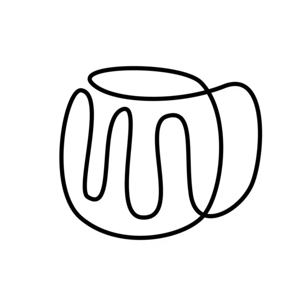 Linha contínua caneca de desenho para cerveja. Ilustração vetorial. Doodle contínuo — Vetor de Stock