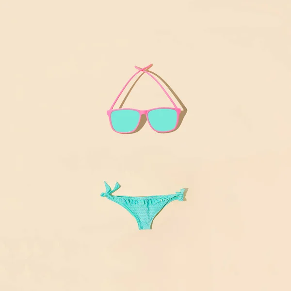 Maillots Bain Plage Les Lunettes Comme Partie Supérieure Maillot Bain — Photo