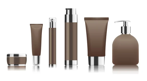 Brown cosmetic tubes. Vector — Stock Vector
