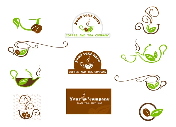 Etiquetas de café y té. Vector — Archivo Imágenes Vectoriales